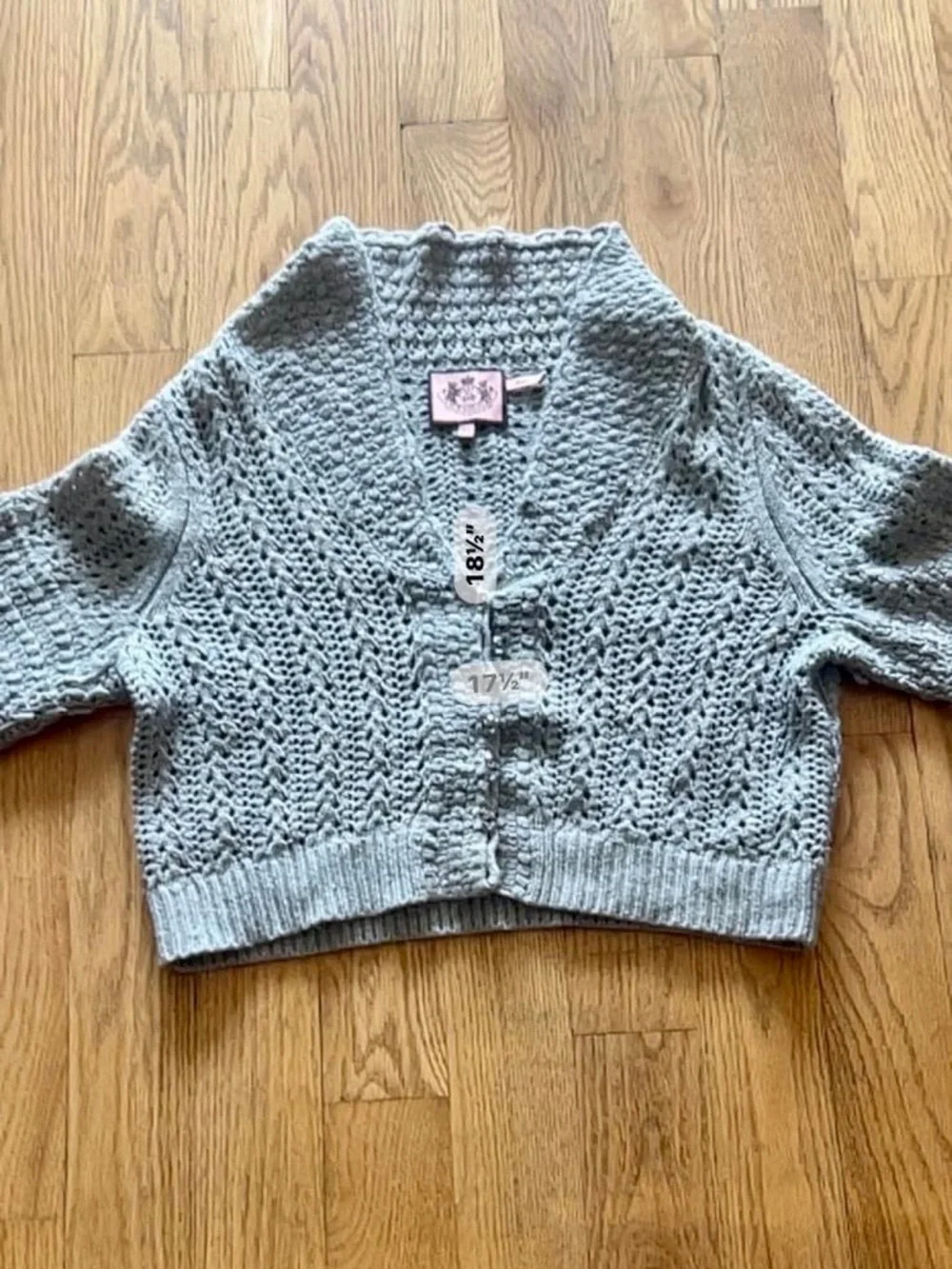 Juicy Couture Y2K Open Knit Angora Cashmere and Wool Blend Cardigan Sweater